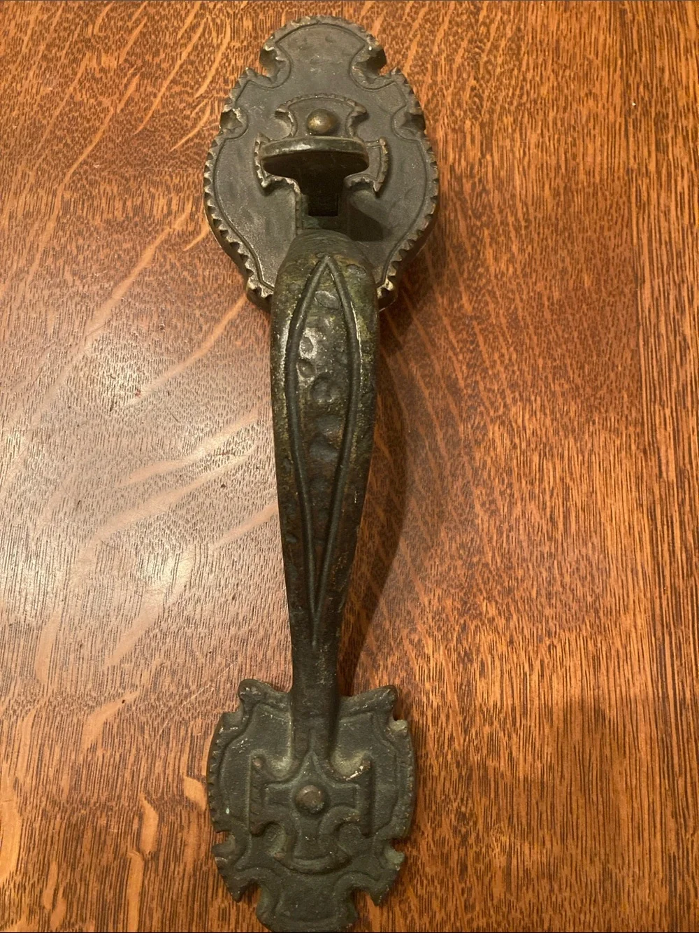 Antique bronze Black Cast Metal door handle thumb latch GOTHIC cross goth
